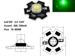 LED SMD 3W CU RADIATOR ,LUMINA VERDE